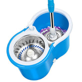 Mop Set With Steel Bucket | 360 Degree Rotating Microfiber Mop Head