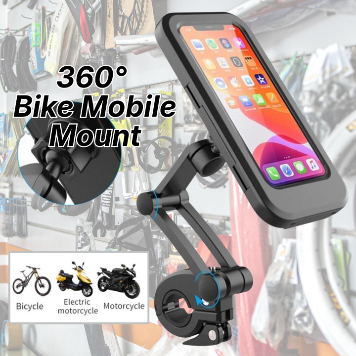 Waterproof Bike Phone Mount - 360° Rotatable Motorcycle & Bicycle Mobile Holder